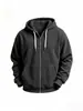 Chaqueta con capucha y cremallera de manga larga de pana para otoño e invierno, estilo europeo y americano, para hombre, casual, holgada, ropa para hombre, sudadera con capucha