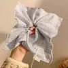 Pañuelo Cuadrado a Cuadros Estilo Coreano para el Cabello, Goma Elástica Estilo Perezoso, Cuerda para Moño de Gama Alta, Goma para el Cabello Dulce