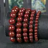 Pulsera de Cinabrio Crudo con Cuentas de Arena de Cristal Translúcido, Pulsera Unisex, Joyería de Regalo por Año de Nacimiento al por Mayor