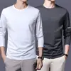 Camiseta de manga larga para hombre, capa interior de otoño para hombre, camiseta base elástica de corte holgado, camiseta estampada estilo coreano ins para hombre