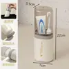Copo Transparente Estilo Viagem de Luxo Leve para Armazenamento de Escova de Dentes e Pasta de Dentes, Conveniente Separação Seca e Úmida