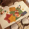 Mantel Individual para Mesa de Comedor de Cuero Sintético PVC Impermeable, Resistente al Aceite, Resistente al Calor, Lavable, Antideslizante, Manteles para Mesa de Café, Mantel para Mesa de Comedor de Sala de Estar Estilo Retro Americano