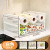 Estante de almacenamiento para film de cocina ondulado, estante multicapa apilable sin taladro para el interior del gabinete, escurridor de rejilla para cucharas y tenedores