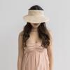 Primavera y Verano Nueva Moda Casual Tejido Capucha Ala Grande Viaje al Aire Libre Playa Plegable Parasol Gorra Protector Solar Moderna
