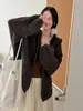 Jaqueta Cardigan de Tricô com Capuz Soltinho Preguiçoso Estilo Coreano Feminino Outono Inverno Novo Versátil Macio Tricô Top