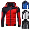 Sudadera Nueva con Bloques de Color para Hombre, Estilo Deportivo Casual, Doble Cremallera por Dentro y por Fuera, Sudadera con Capucha para Hombre, Precio de Mayoreo, Elegante y Forrada de Polar