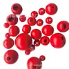 Nuevo Producto 20mm Bolas de Madera Grandes Rojas Color Café Cuentas de Hilo Hechas a Mano Cuentas Sueltas Madera de Loto Bolas Redondas Accesorios para Joyería de Madera DIY