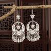 Pendientes de Plumas de Colores Estilo Étnico Bohemio, Pendientes de Perlas con Forma de Gota de Agua, Accesorios para Sesiones de Fotos, Pendientes de Estilo Étnico
