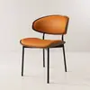 Silla de Comedor de Lujo Ligero Estilo Italiano, Silla de Oficina Minimalista de Diseñador, Silla de Madera Maciza Estilo Vintage Curvado para Área de Reuniones de Cafetería