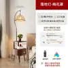 Luminária de piso estilo vintage com mesa de cabeceira integrada, luminária de leitura para sala de estar interna ao lado do sofá, luminária de ambiente para quarto, luminária de mesa de chão