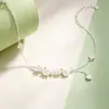 Pulsera de plata de ley 925 con flor de jazmín reconfortante para mujer, lujo ligero, dulce y elegante, pulsera con borla floral, regalo estilo Ins para el Festival Qixi