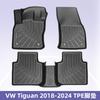 Adecuado para Vw Tiguan 2018-2024 Alfombrillas de Piso Tpe 3D Material para Todo Clima Alfombrilla de Maletero Alfombrillas de Piso