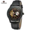 Relógio Mecânico Semi-Automático Forsining Masculino Moda Casual Tourbillon Sol Lua Estrela Outro