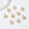 Preservación del Color Paquete de Oro de 14 Quilates Micro Set Circonita Colgante de Estrella de Cinco Puntas Joyería Hecha a Mano Colgante DIY Pulsera de Perlas Collar Encanto