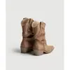 Botines Plisados Versátiles Estilo Vintage Nuevos Otoño/Invierno para Mujer, Puntiagudos con Tacón Grueso Estilo Vaquero Occidental, Estilo Étnico