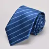 Corbata para Hombre Cremallera Azul Negocio Profesional Vestir Nudo Libre Moda Novio Boda Boda Banda de Mano Rayada Negra
