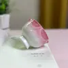 Cortina de Cuentas Pintada a Mano Flor Forma Taza Maestra, Taza Pétalo de Pie Alto, Juego de Té Kung Fu, Taza de Té Cerámica Hecha a Mano, Taza de Degustación de Té para el Hogar