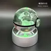 Figura de Pokémon de Cristal Creativa, Bola Poke, Figura de Pokémon, Bola de Cristal Grabada en 3D, Adorno Luminoso Transparente, Regalo