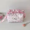 Bolsa de Cosméticos de Encaje Hisocute, Bolsa de Papelería Grande para Estudiantes, Estuche para Lápices, Bolsa de Almacenamiento Portátil Esencial para Viajes