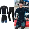 Protetor Solar Roupa de Mergulho de Secagem Rápida Masculina Dividida Calças de Manga Longa Roupa de Medusa para Snorkel Roupa de Banho Quente para Casal Roupa de Surf Feminina