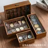 Grano de Madera de Nogal Negro Almacenamiento Caja de Almacenamiento de Relojes Retro Madera Gran Capacidad Colección de Joyería de Relojes Exhibición de Gama Alta