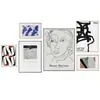 Abstracto Literario Retro Matisse Fauvismo Sala de Estar Combinación Pintura Decorativa Nórdico Lujo Ligero Fondo de Sofá Pintura de Pared Colgante