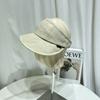 Sombrero de copa vacío ligero de lino de algodón de primavera y verano para niños, estilo japonés simple y casual, protección solar, sombrero para el sol plegable