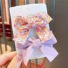 Corea del Sur Niña Diadema Floral con Lazo Moda Infantil Pinza para el Cabello Niña Pequeña Linda Sello para el Cabello de Princesa Accesorios para el Cabello