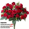 Ramo de Eucalipto y Rosas de 5 Puntas, Rama Única de Simulación, Flores de Plástico, Decoración de Pared de Flores, Plantas, Accesorios para Bonsái, Ramo Mixto