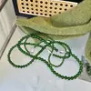 Colar de Pedras de Calcedônia Branco-Verde Cor de Jade Estilo Chinês Novo com Fecho de Lingote Corrente para Clavícula Pingente