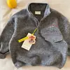 Sudadera Infantil Estilo Otoño/Invierno 2026 Polo para Niños con Forro Polar Polar de Doble Cara Estampado de Ilustración Capa Base Cálida Casual