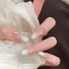 Nuevo Estilo Batido Suave Blanco Degradado Hidratante Perlas de Vidrio Simple Blanqueamiento Gama Alta Hecho a Mano Arte de Uñas Uñas Portátiles Mayoreo