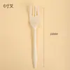 Cubiertos desechables para comer, vajilla ecológica, envases para llevar de almidón de maíz, cubiertos para pizza, servilletas de papel