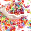 100/paquete acrílico color transparente monocolor cuadrado letra inglesa diy pulsera colgante accesorios al por mayor