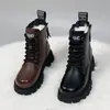 Botas Martin de suela gruesa para mujer, nuevo estilo invierno 2026, forradas de felpa y engrosadas para mayor comodidad, botines de moda y versátiles, botas de nieve cálidas para mujer