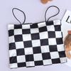 Camisola de Seda Xadrez de Gelo para Mulheres Cinto Peito Roupa Externa Spice Girls Anti-Luz Envolvimento no Peito Bela Parte Traseira Top Roupa Íntima Feminina