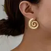 Pendientes de concha de caracol exagerados de personalidad Europa transfronteriza y Estados Unidos pendientes largos de metal estilo retro femenino pendientes al por mayor