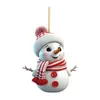Nuevo Producto Transfronterizo Plano 2D Lindo Dibujo Animado Muñeco de Nieve Navideño Colgante para Coche Adorno para Árbol de Navidad Colgante Decoración Navideña