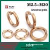 Arruela de mola de latão arruela de mola de cobre aberta metal de cobre M2.5M3M4M5M6M8M10M12M14-M30