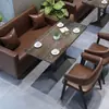 Mesas de centro y sillas, Restaurante occidental, Tienda de té de leche, Asientos en cabina, Sofá contra la pared, Tienda sencilla de postres y hot pot, Juego de mesa y sillas de bar