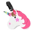 Etiqueta Creativa de Unicornio Epoxy Etiqueta para Equipaje de PVC Logo de Tarjeta de Embarque de Dibujos Animados Portatarjetas Personalizado Viaje