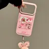 Cuero Coreano con Patrón de Cordero Adecuado para Funda de Teléfono Móvil Apple 17Promax iPhone Conejo Miffy 13 Bolso de Hombro 14 Nuevo Estilo 15