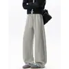 Pantalones Deportivos Holgados de Patchwork Pesado para Hombre Otoño Ajuste Holgado Color Sólido Marca de Moda Versátiles Casuales Pantalones Largos