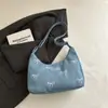 Bolso de Lona de Mezclilla de Alto Valor Nuevo para Mujer con Lazo Dulce Versátil Bolso Tote Gran Capacidad Bolso de Hombro Casual