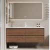 Placa de roca cerámica lavabo sin juntas combinación de gabinete de baño estilo madera lavabo de baño lavabo de baño gabinete de baño fábrica