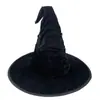 Sombrero de Brujo Hechicero de Halloween para Adultos Niños Fiesta de Graduación Disfraz Accesorios para la Cabeza Sombrero Negro de Bruja Puntiagudo