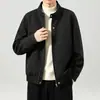 Chaqueta de gamuza extragrande para hombre, nuevo estilo otoño/invierno, estética old-money, corte holgado, cuello alto, moderna y elegante, versión coreana, diseñada para tallas grandes