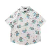 Camisetas de Manga Corta Divertidas con Dibujos Animados y Graffiti Estilo Hong Kong Veranieño para Hombres y Mujeres Estilo Dopamina Sueltas Dulces Florales Camisas Modernas