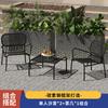 Mesa y silla de exterior para jardín y patio nórdico, mesa y silla de exterior para villa de ocio, mesa y silla de exterior de hierro para cafetería.