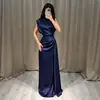 2026 Amazon Site Independente Transfronteiriço Novo Vestido Redondo de Cetim com Pregas na Cintura, Longo Elegante